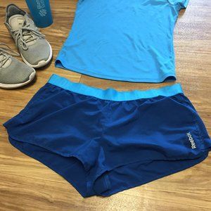 REEBOK Blue PlayDry Athletic Running Shorts Medium